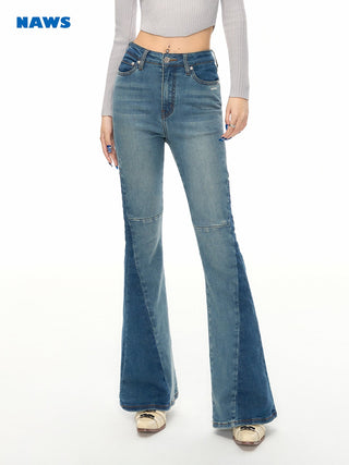 [NAWS] High waist flared denim pants