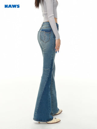 [NAWS] High waist flared denim pants