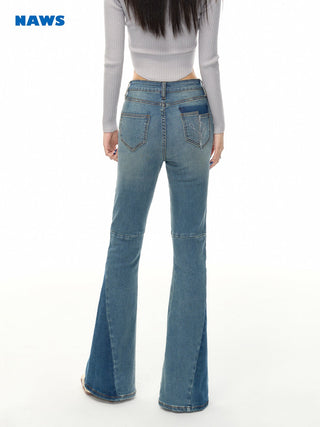 [NAWS] High waist flared denim pants