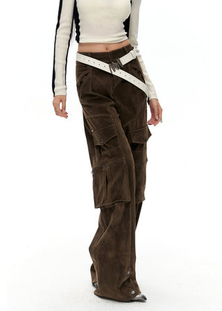 [NAWS] Frosted leather casual straight overalls