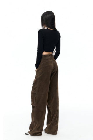 [NAWS] Frosted leather casual straight overalls