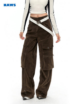 [NAWS] Frosted leather casual straight overalls
