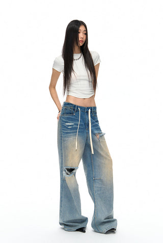 [NAWS] Diffused washed ripped jean