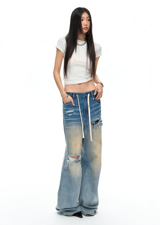 [NAWS] Diffused washed ripped jean