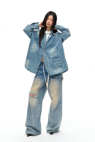 [NAWS] Diffused washed ripped jean