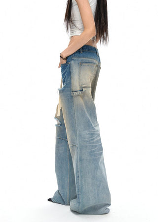 [NAWS] Diffused washed ripped jean