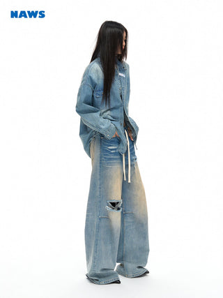 [NAWS] Diffused washed ripped jean