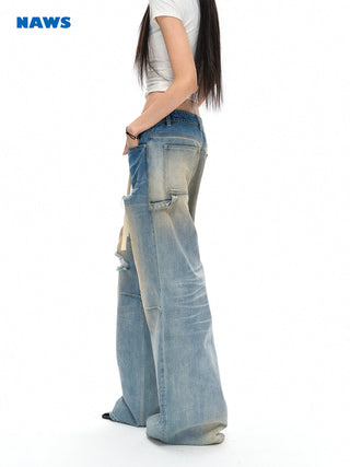 [NAWS] Diffused washed ripped jean