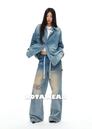 [NAWS] Diffused washed ripped jean