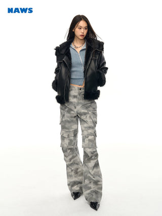 [NAWS] Large lapel fur coat
