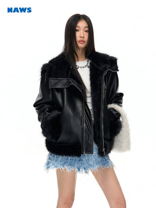 [NAWS] Large lapel fur coat