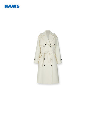 [NAWS] Double-breasted woolen windbreaker coat  jacket