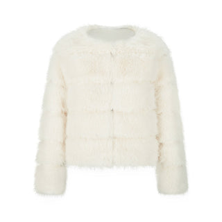 [NAWS] Layered fur jacket black
