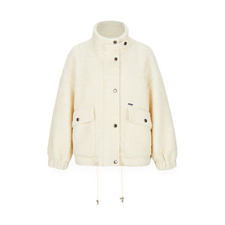 [NAWS] Half-high collar wool bouclé coat