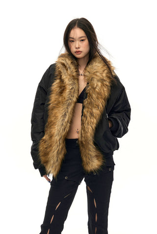 [NAWS] Detachable collar shearling  Denim Jacket