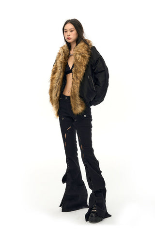 [NAWS] Detachable collar shearling  Denim Jacket