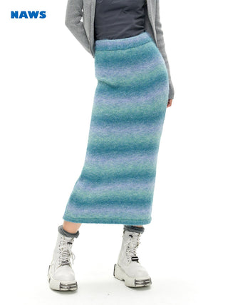 [NAWS] Gradient Mohair Wool Slim Knit Skirt