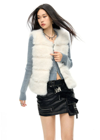 [NAWS] Denim Washed Slim Knitted Cardigan