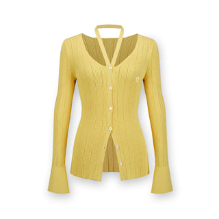 [NAWS] Halter neck slim fit knitted cardigan