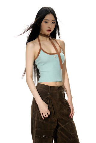 [NAWS] Contrast color knitted cardigan & vest set