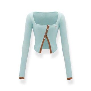 [NAWS] Contrast color knitted cardigan & vest set
