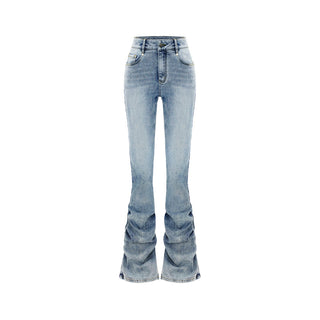 [NAWS] Washed slim-fit flared jeans