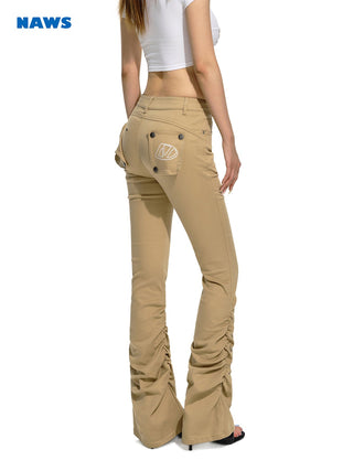 [NAWS] Washed slim-fit flared jeans