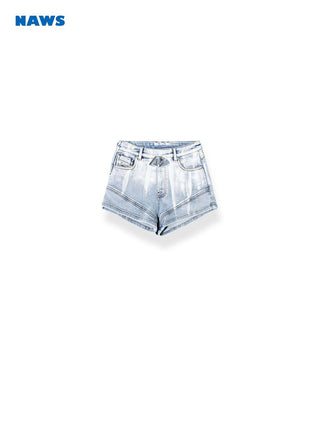 [NAWS] Gradient Flower Denim Shorts