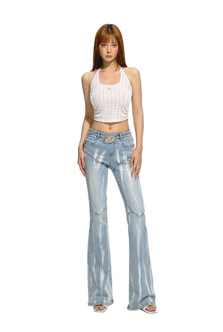 [NAWS] Gradient Flower Slim Fit Jeans