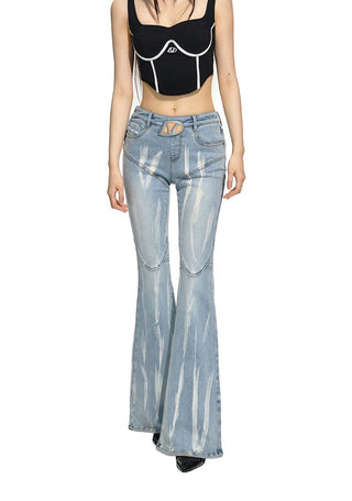 [NAWS] Gradient Flower Slim Fit Jeans