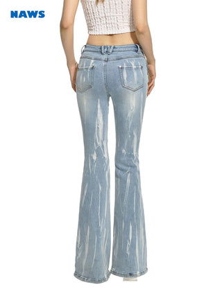 [NAWS] Gradient Flower Slim Fit Jeans