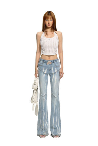 [NAWS] Gradient Flower Slim Fit Jeans