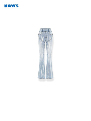 [NAWS] Gradient Flower Slim Fit Jeans