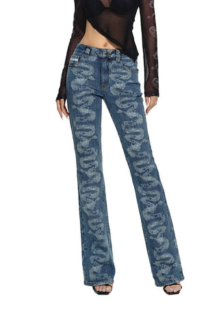 [NAWS] Heavy washed printed jeans