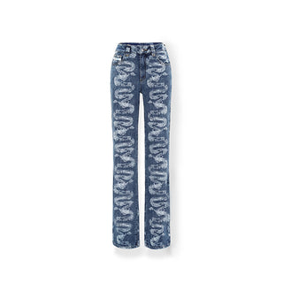 [NAWS] Heavy washed printed jeans