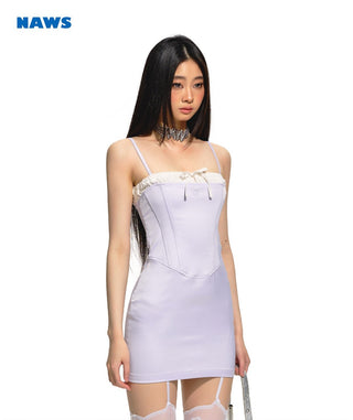 [NAWS] Satin Fitted Halter Dress