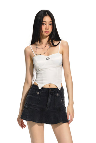[NAWS] White Detachable Halter Dress