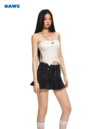 [NAWS] White Detachable Halter Dress