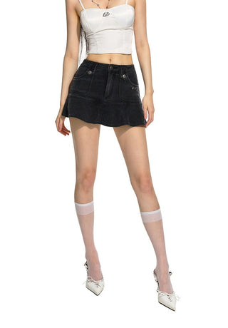 [NAWS] Black Denim Mermaid Skirt
