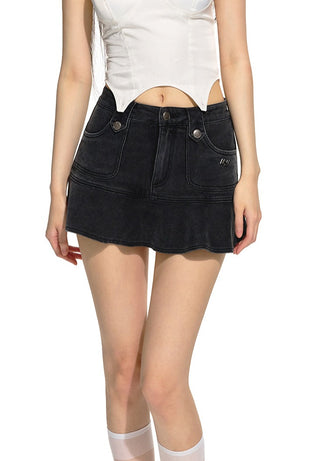 [NAWS] Black Denim Mermaid Skirt