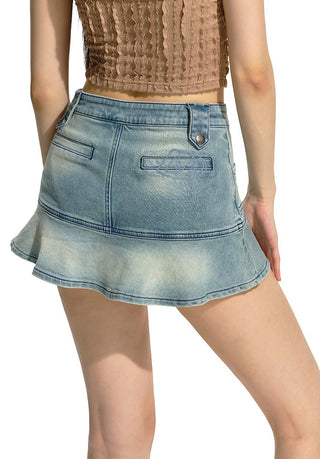 [NAWS] Black Denim Mermaid Skirt