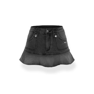 [NAWS] Black Denim Mermaid Skirt