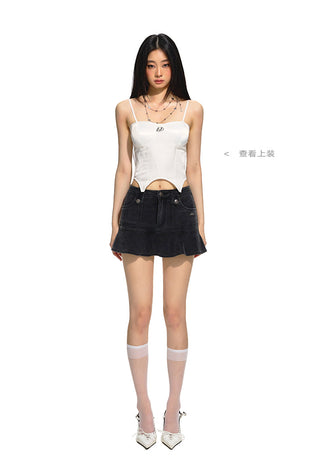 [NAWS] Black Denim Mermaid Skirt
