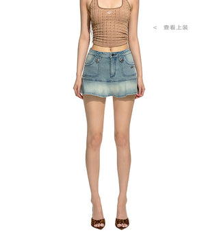 [NAWS] Black Denim Mermaid Skirt