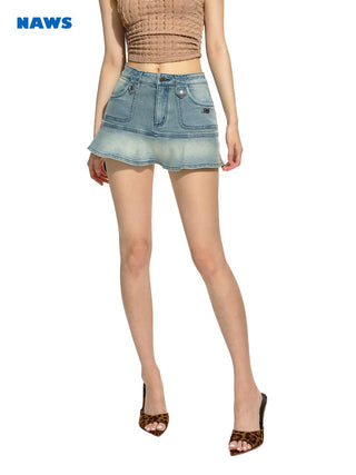 [NAWS] Black Denim Mermaid Skirt