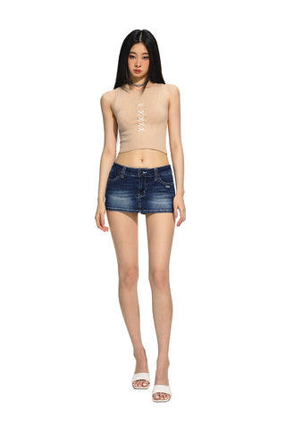 [NAWS] Blue Low-Waist Skinny miniskirt