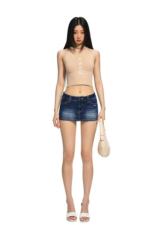 [NAWS] Blue Low-Waist Skinny miniskirt