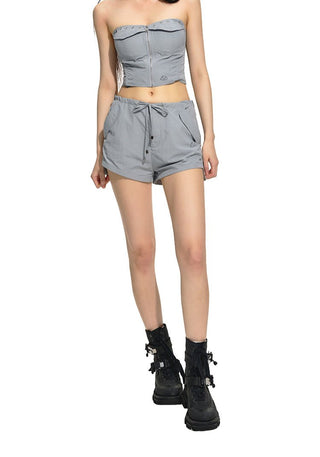 [NAWS] Grey Parachute Shorts