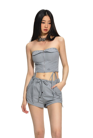 [NAWS] Grey Parachute Shorts