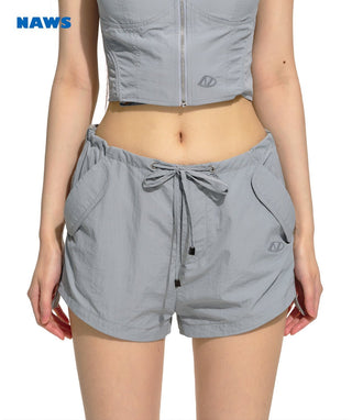 [NAWS] Grey Parachute Shorts